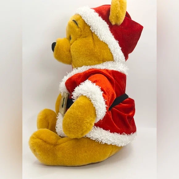Vintage Winnie The Pooh Disney Store Exclusive Santa Plush 12” Christmas - Picture 6 of 9